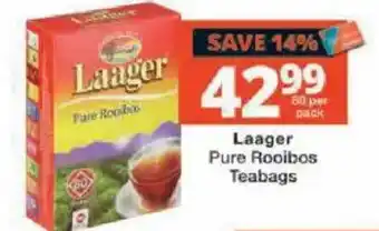 Checkers Laager Pure Rooibos Teabags offer