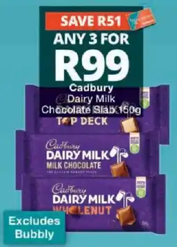 Checkers Cadbury Dairy Milk Chocolate Slab offer