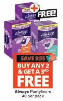 Checkers Always Pantyliners offer