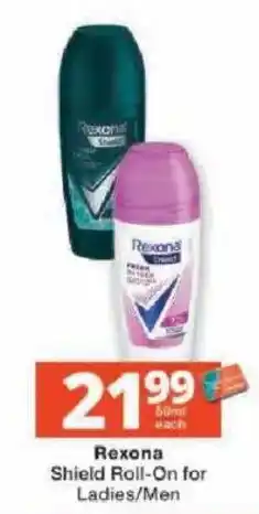 Checkers Rexona Shield Roll-On for Ladies/Men offer