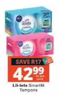 Checkers Lil-lets Smartfit Tampons offer