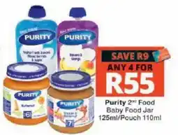 Checkers Purity 2nd Food Baby Food Jar offer