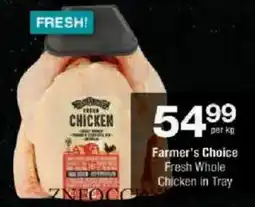 Checkers Farmer's Choice Fresh Whole Chicken in Tray offer