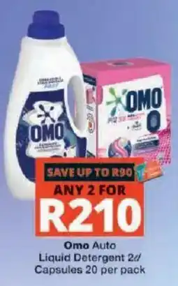 Checkers Omo Auto Liquid Detergent 2d/ Capsules 20 per pack offer