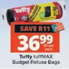 Checkers Tufty tuffMAX Budget Refuse Bags offer
