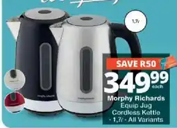 Checkers Morphy Richards Equip Jug Cordless Kettle offer