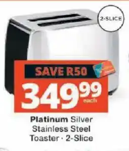 Checkers Platinum Silver Stainless Steel Toaster offer