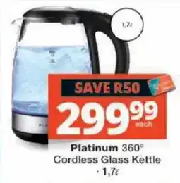 Checkers Platinum 360° Cordless Glass Kettle offer