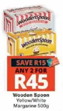 Checkers Wooden Spoon Yellow/White Margarine offer