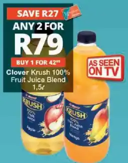 Checkers Clover Krush 100% Fruit Juice Blend offer