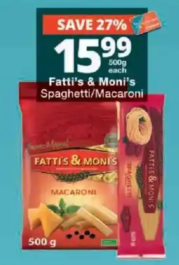 Checkers Fatti's & Moni's Spaghetti/Macaroni offer
