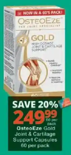 Checkers OsteoEze Gold Joint & Cartilage Support Capsules offer
