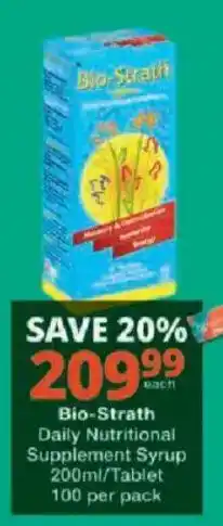 Checkers Bio-Strath Daily Nutritional Supplement Syrup offer