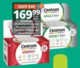 Checkers Centrum Multivitamin Adult 50+ Energy Film Coated Tablets for Men/Women offer