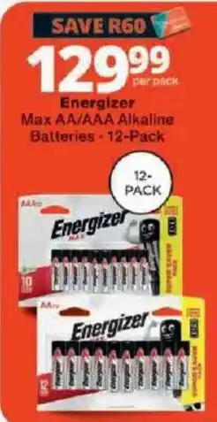 Checkers Energizer Max AA/AAA Alkaline Batteries offer