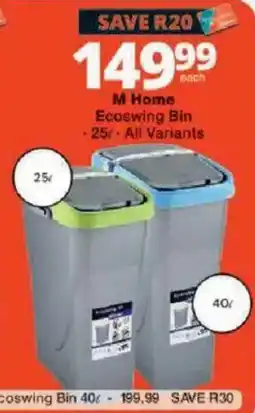 Checkers M Home Ecoswing Bin offer