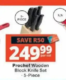 Checkers Prochef Wooden Block Knife Set offer