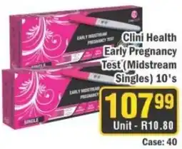 J&E Cash and Carry Clini Health Early Pregnancy Test (Midstream Singles) offer