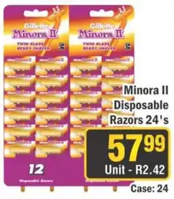 J&E Cash and Carry Gillette Minora II Disposable Razors offer