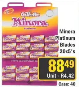 J&E Cash and Carry Gillette Minora Platinum Blades offer