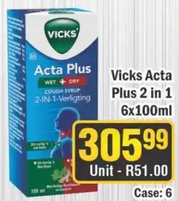 J&E Cash and Carry Vicks Acta Plus 2 in 1 offer