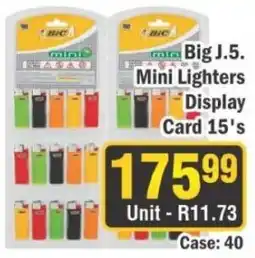 J&E Cash and Carry BIC Big J.5. Mini Lighters offer