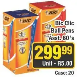 J&E Cash and Carry Bic Clic Ball Pens Assorted offer