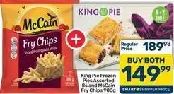Pick n Pay Hypermarket Mccain - king pie frozen pies assorted 8s and fry chips 900g offer