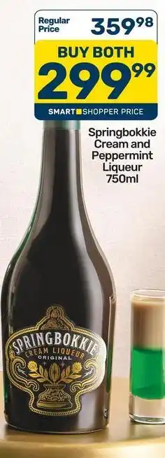 Pick n Pay Springbokkie cream and peppermint liqueur offer