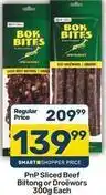 Pick n Pay Sliced beef biltong or droëwors offer
