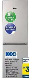 Pick n Pay Hypermarket Kic - metallic fridge with bottom freezer kbf525/2me offer