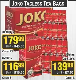 J&E Cash and Carry JOKO Tagless Tea Bags offer