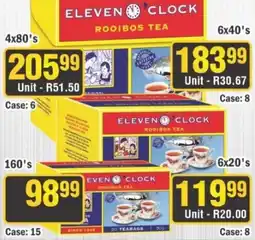 J&E Cash and Carry ELEVEN CLOCK ROOIBOS TEA offer