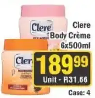 J&E Cash and Carry Cleré Body Crème offer