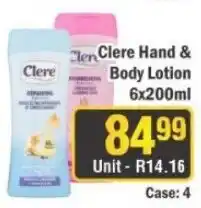 J&E Cash and Carry Clere Hand & Body Lotion offer