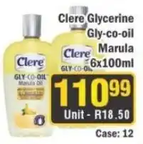 J&E Cash and Carry Clere Glycerine Gly-co-oil Marula offer