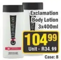 J&E Cash and Carry Exclamation Body Lotion offer