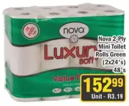 J&E Cash and Carry Nova Luxur soft Mini Toilet Rolls Green offer