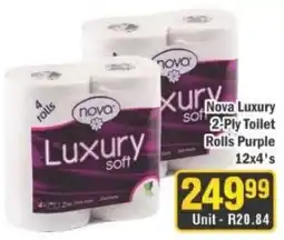 J&E Cash and Carry Nova Luxury soft Toilet Rolls Purple offer