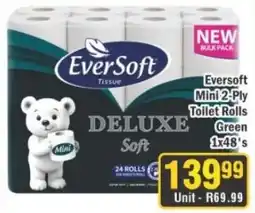J&E Cash and Carry EverSoft Deluxe Soft Mini 2-Ply Toilet Rolls Green offer