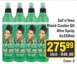 J&E Cash and Carry Sof n'free Black Castor Oil Afro Spray offer