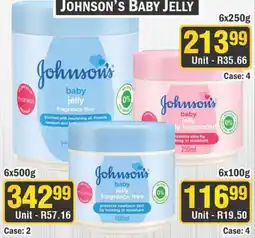 J&E Cash and Carry Johnson's baby jelly fragrance free offer