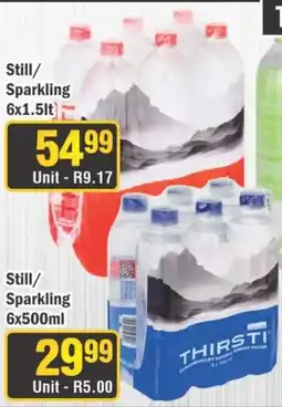 J&E Cash and Carry Thirsti Still/Sparkling offer