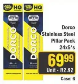 J&E Cash and Carry Dorco Stainless Steel Pillar Pack offer