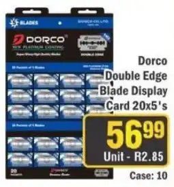 J&E Cash and Carry Dorco Double Edge Blade Display Card 20x5's offer