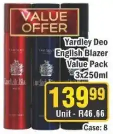 J&E Cash and Carry Yardley Deo English Blazer offer