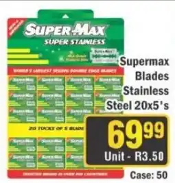 J&E Cash and Carry Supermax Blades Stainless Steel 20x5's offer