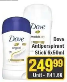 J&E Cash and Carry Dove Antiperspirant Stick offer