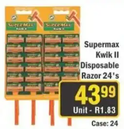 J&E Cash and Carry Supermax Kwik II Disposable Razor 24's offer