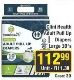 J&E Cash and Carry Clini Health Adult Pull Up Diapers offer